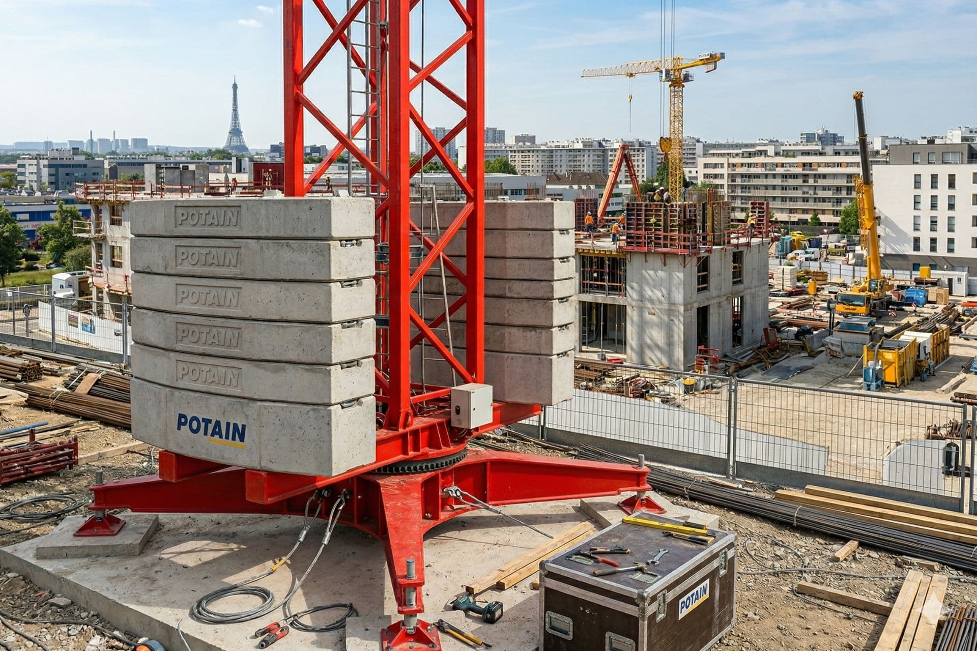 Grue à tour Potain MDT178 — flèche 50 m - miniature 4