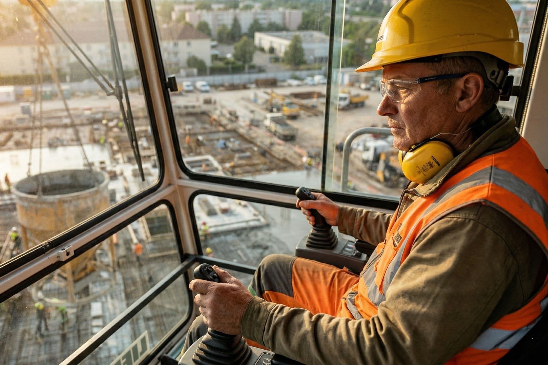 Pilotage de grue sur chantier en Île-de-France
